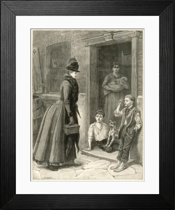Framed Print : A welcome visitor to a poor home Framed Print : A welcome visitor to a poor home
