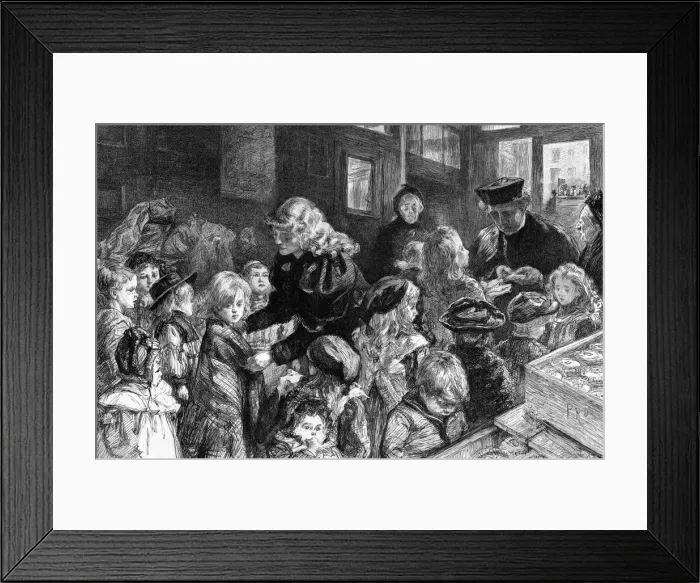 Framed Print : Dispensing the winter charities of the parish