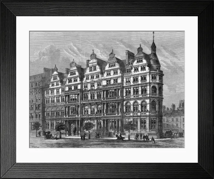 Framed Print : The Constitutional Club, London, 1885 Framed Print : The Constitutional Club, London, 1885