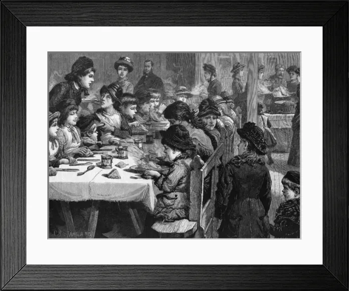 Framed Print : A penny dinner for board school children Framed Print : A penny dinner for board school children