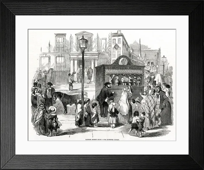 Framed Print : Giant Street Organ, London 1846