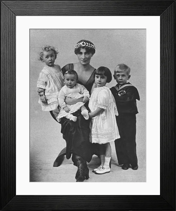 Framed Print : Princess Liubov Alexandrivna Obolenskaya and her children