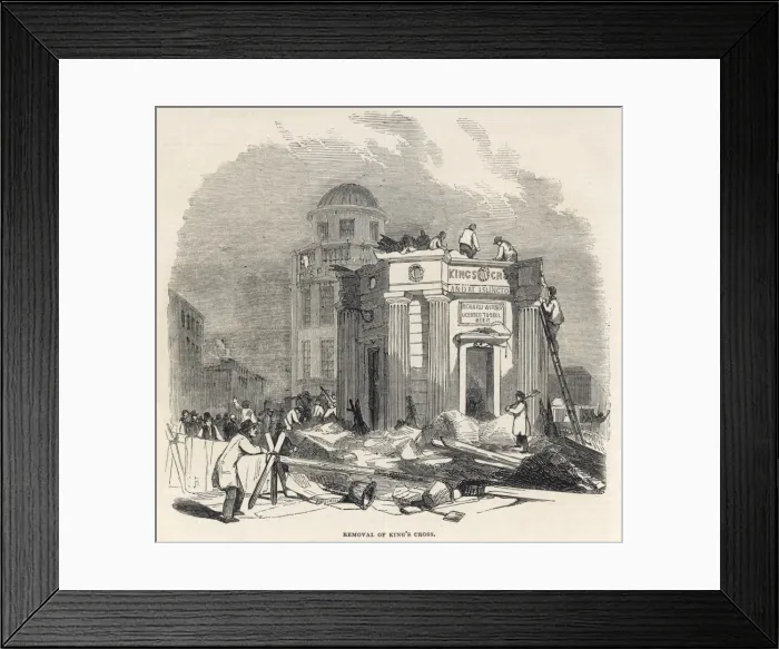Framed Print : The Removal of Kings Cross, London, 1845