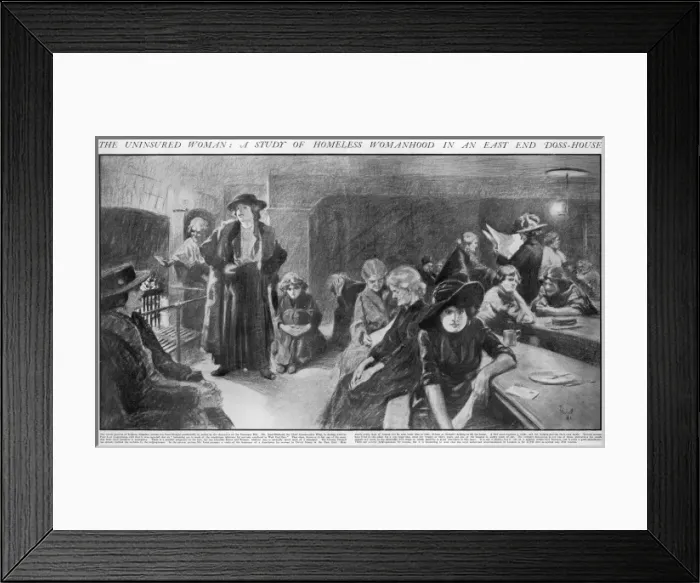 Framed Print : Homeless women in an East End doss house Framed Print : Homeless women in an East End doss house