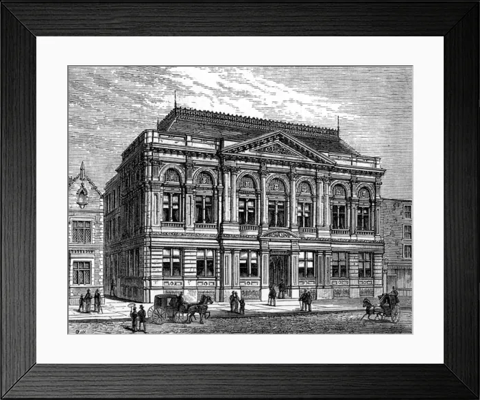 Framed Print : Kensington Townhall, London, 1880 Framed Print : Kensington Townhall, London, 1880