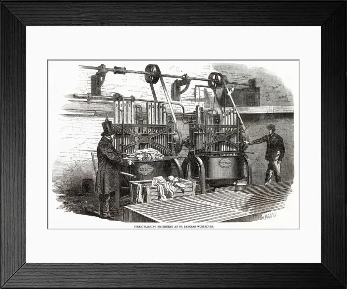 Framed Print : Steam-washing machinery at St. Pancras Workhouse Framed Print : Steam-washing machinery at St. Pancras Workhouse