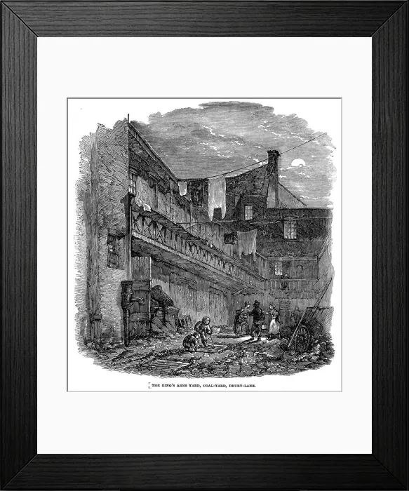 Framed Print : The coal yard in Kings Arms Yard, Drury Lane, London