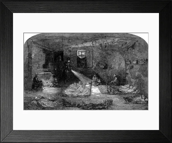 Framed Print : Squalid interior of a London lodging house Framed Print : Squalid interior of a London lodging house