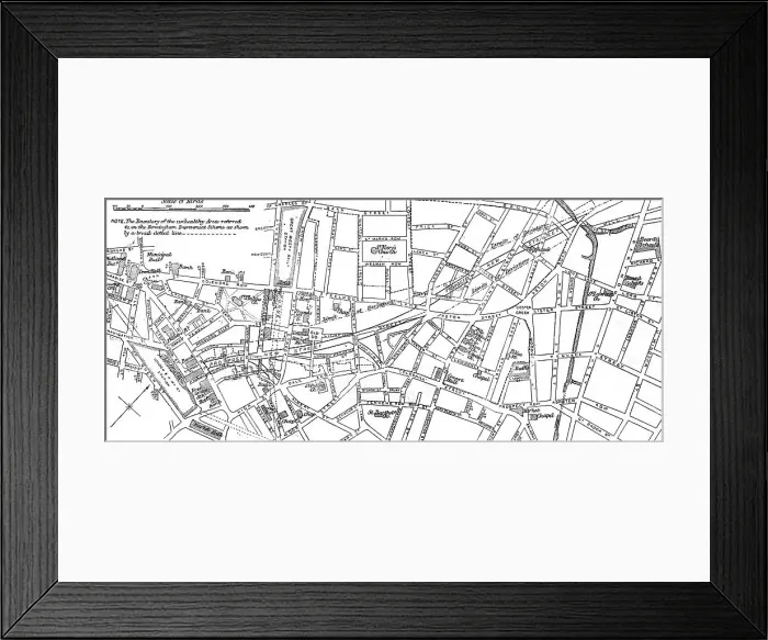 Framed Print : Sketch map of proposed improvements, Birmingham Framed Print : Sketch map of proposed improvements, Birmingham