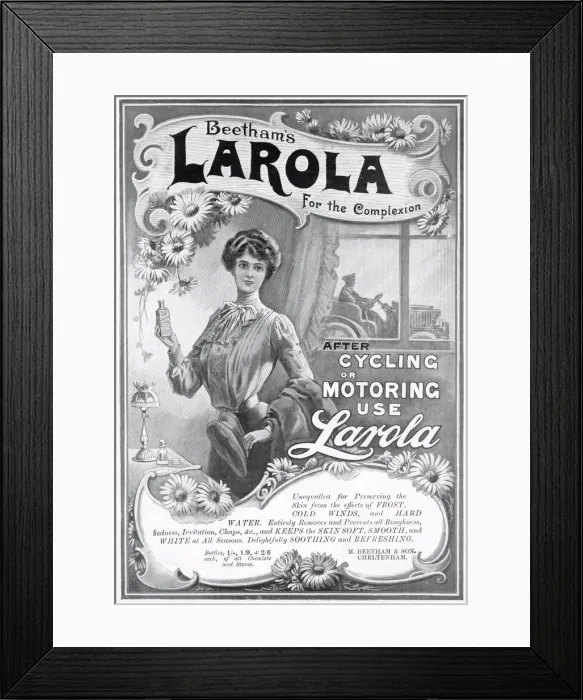 Framed Print : Advert for Beethams Larola skin care 1905 Framed Print : Advert for Beethams Larola skin care 1905