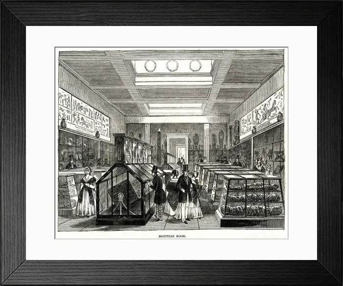 Framed Print : Egyptian Room, British Museum, London 1847