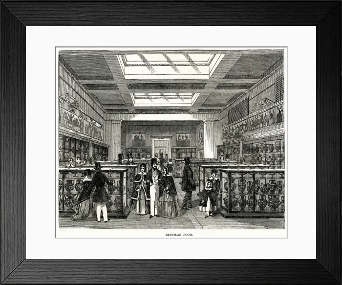 Framed Print : The Etruscan Room, British Museum, London 1847