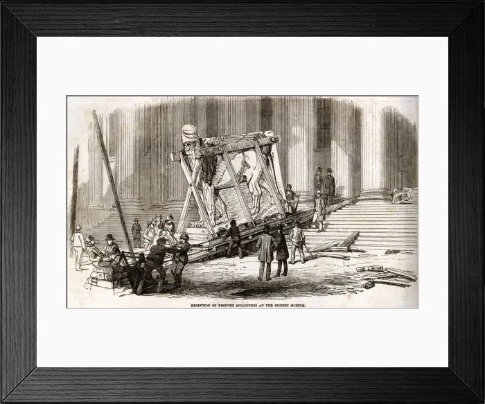 Framed Print : Arrival of the Nineveh Sculptures at the British Museum 1852 Framed Print : Arrival of the Nineveh Sculptures at the British Museum 1852