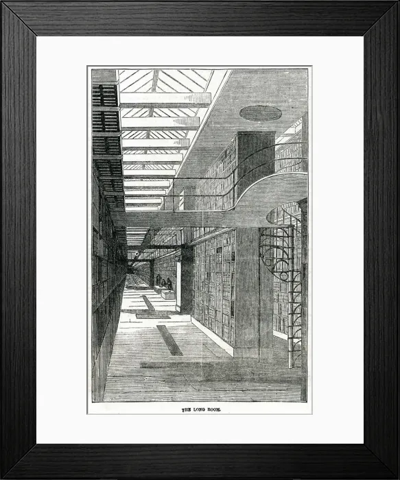 Framed Print : Long Room of the British Museum, London 1851