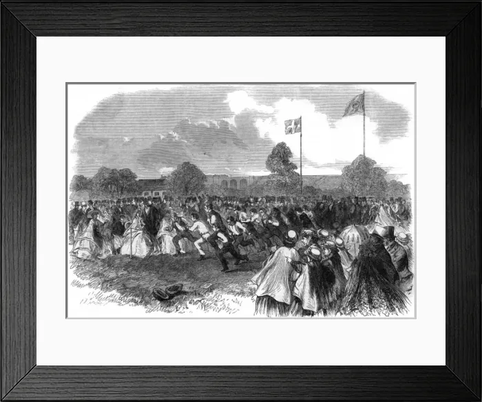 Framed Print : Sports Day at Earlswood Asylum, near Redhill, 1864 Framed Print : Sports Day at Earlswood Asylum, near Redhill, 1864