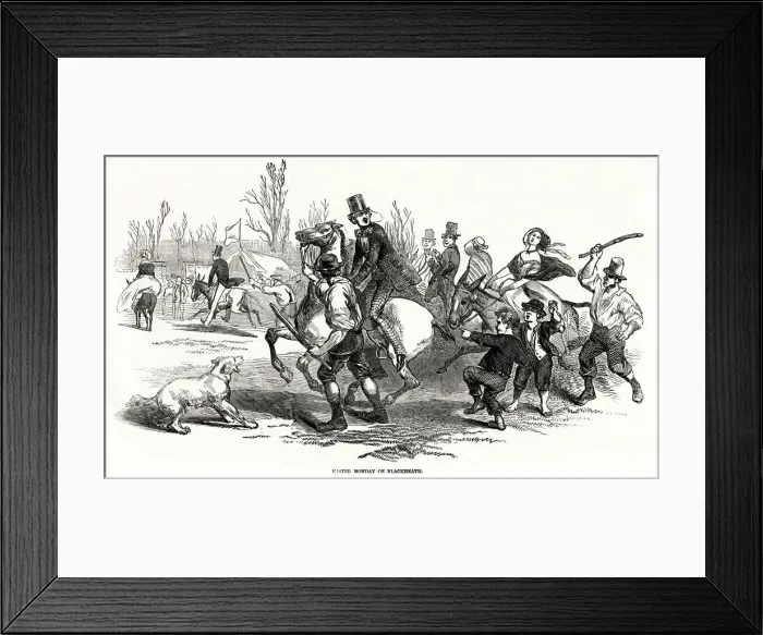 Framed Print : Donkey Rides on Blackheath, London, Easter Monday 1847 Framed Print : Donkey Rides on Blackheath, London, Easter Monday 1847