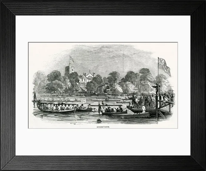 Framed Print : Scullers Match at the Thames Grand Regatta 1846 Framed Print : Scullers Match at the Thames Grand Regatta 1846