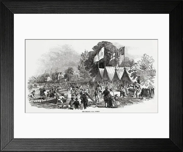 Framed Print : The Thames Grand Regatta Fair, Putney 1846 Framed Print : The Thames Grand Regatta Fair, Putney 1846
