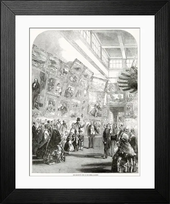Framed Print : Visit by Queen Victoria and Prince Albert to the Royal Academys galleries in London Framed Print : Visit by Queen Victoria and Prince Albert to the Royal Academys galleries in London
