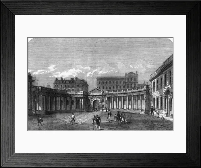Framed Print : The Colonnade of Burlington House, London, 1866