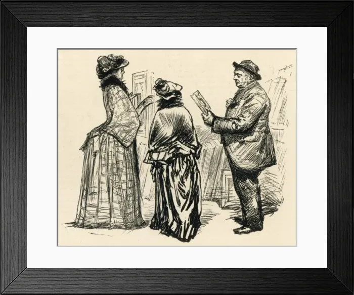 Framed Print : Viewing Paintings at the Royal Academy, London, 1887