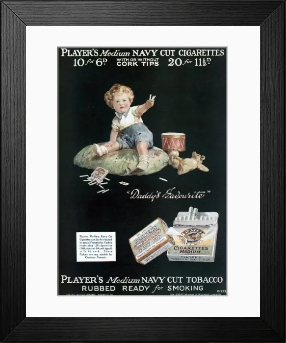 Framed Print : Players cigarette advert