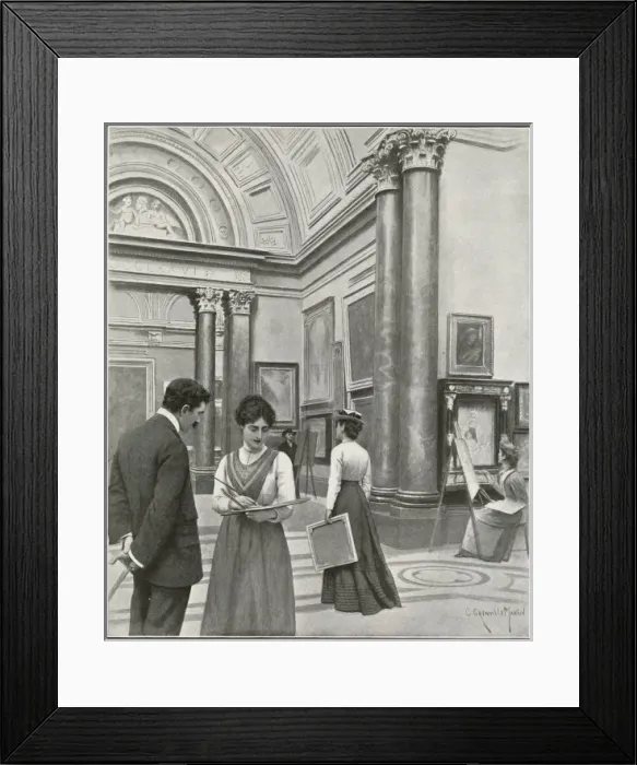 Framed Print : Students Day at the National Gallery, London, 1902 Framed Print : Students Day at the National Gallery, London, 1902