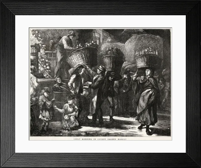 Framed Print : Early Morning in Covent Garden Market, London 1871 Framed Print : Early Morning in Covent Garden Market, London 1871