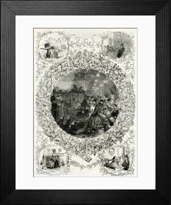 Framed Print : A railway scene at Christmas 1859 Framed Print : A railway scene at Christmas 1859