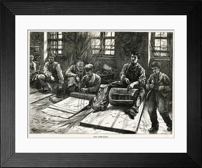 Framed Print : Blind Basket-Makers in London 1871 Framed Print : Blind Basket-Makers in London 1871