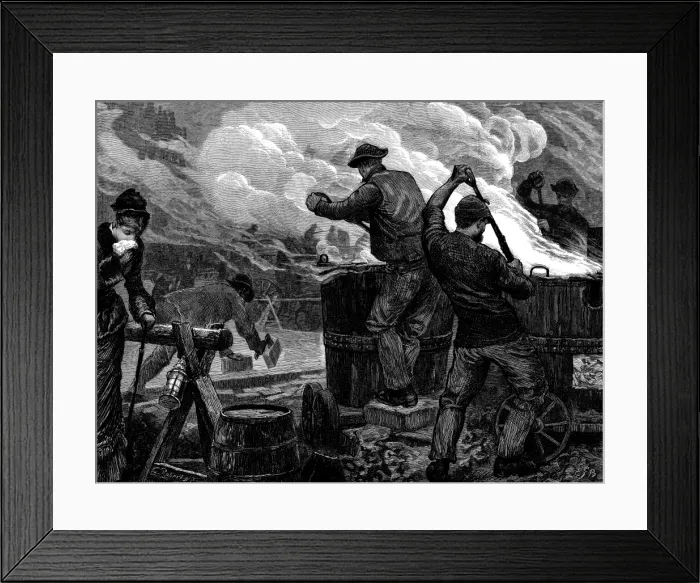 Framed Print : Laying Pavements in London, 1877 Framed Print : Laying Pavements in London, 1877