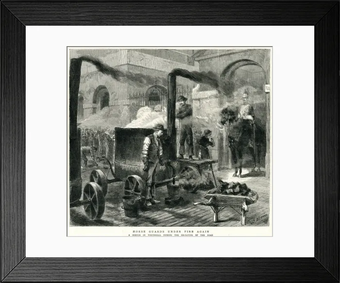Framed Print : Road Works in Whitehall, London 1882 Framed Print : Road Works in Whitehall, London 1882