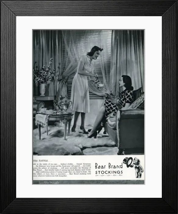 Framed Print : Advert for Stockings by Bear Brand 1939 Framed Print : Advert for Stockings by Bear Brand 1939