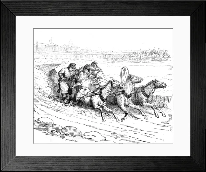 Framed Print : Sleigh Racing at St. Petersburgh, Russia, 1877 Framed Print : Sleigh Racing at St. Petersburgh, Russia, 1877