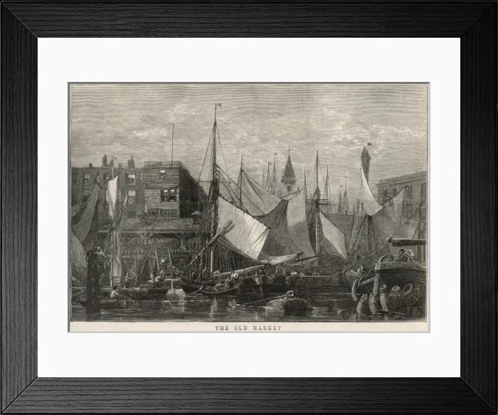 Framed Print : Old Billingsgate Fish Market, London, c. 1875
