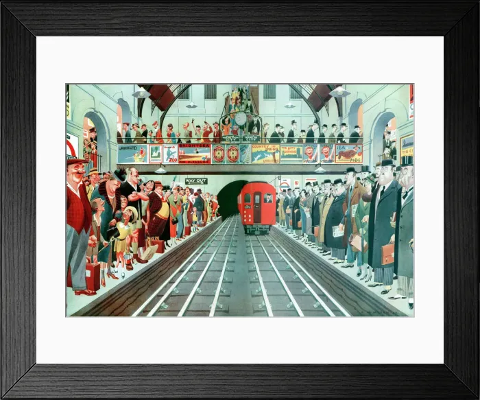 Framed Print : Rush hour at a London tube station, by A. W. Wilson Framed Print : Rush hour at a London tube station, by A. W. Wilson