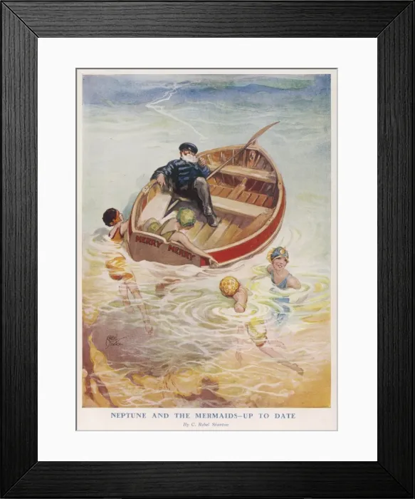 Framed Print : Neptune and the mermaids- up to date, by C. Rebel Stanton Framed Print : Neptune and the mermaids- up to date, by C. Rebel Stanton
