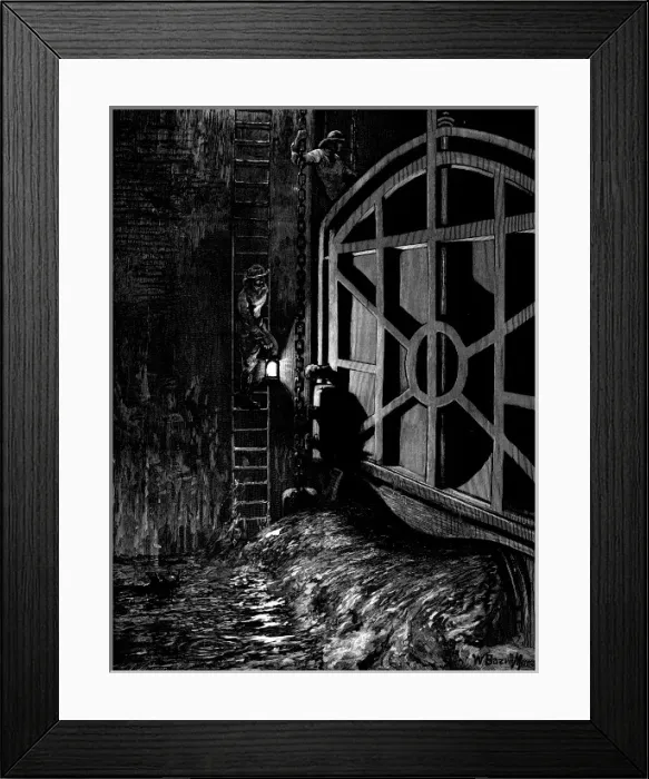Framed Print : Penstock Chamber in Londons Sewers, 1879 Framed Print : Penstock Chamber in Londons Sewers, 1879