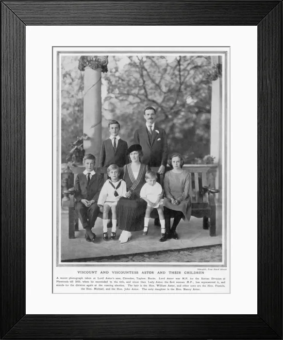 Framed Print : Viscount and Viscountess Astor and their children