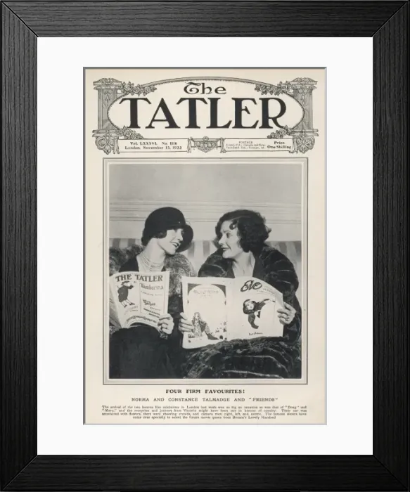 Framed Print : Norma and Constance Talmadge with their favourite publicatio