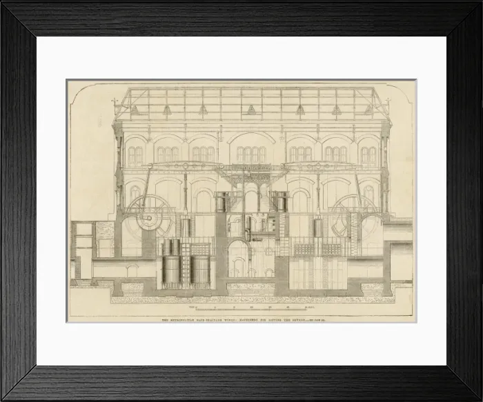 Framed Print : Cross-Section of the Metropolitan Main Drainage Works at Cro Framed Print : Cross-Section of the Metropolitan Main Drainage Works at Cro
