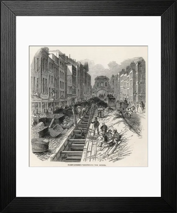 Framed Print : Work on the Fleet Street Sewer, London, 1845 Framed Print : Work on the Fleet Street Sewer, London, 1845