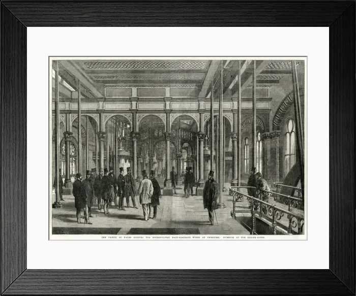 Framed Print : Engine House at the Metropolitan Main Drainage Works 1865 Framed Print : Engine House at the Metropolitan Main Drainage Works 1865