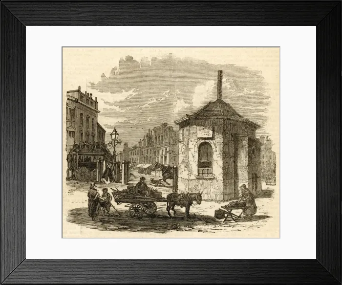 Framed Print : Islington Toll Gate, London, c. 1864 Framed Print : Islington Toll Gate, London, c. 1864