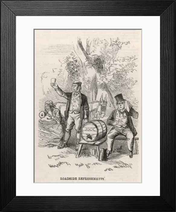Framed Print : Roadside Refreshments on the way to the Derby, 1860 Framed Print : Roadside Refreshments on the way to the Derby, 1860