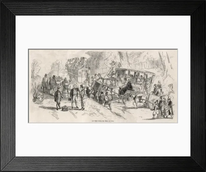 Framed Print : Heading to Epsom Downs for the Derby, 1860