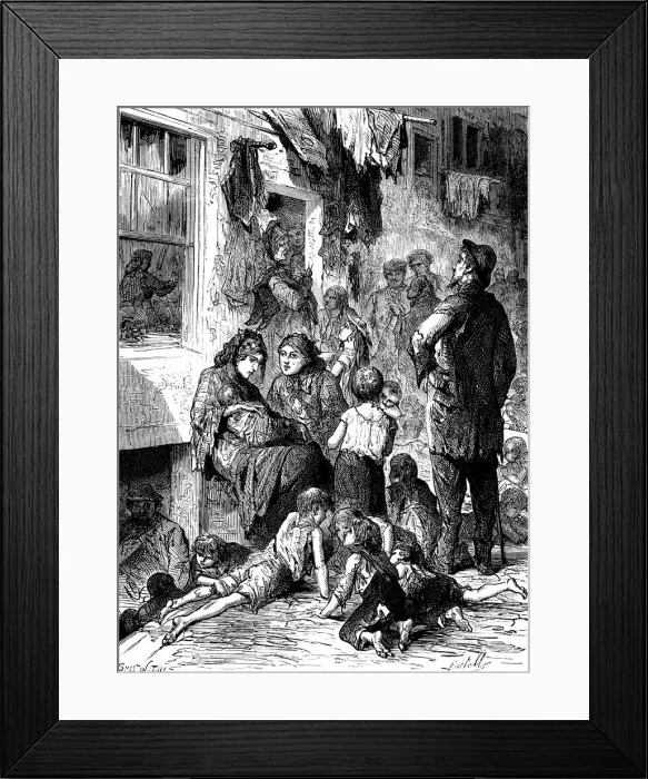 Framed Print : Street Scene in Whitechapel, London, 1874 Framed Print : Street Scene in Whitechapel, London, 1874
