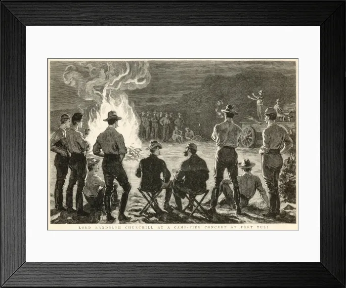 Framed Print : Lord Randolph Churchill at a Camp-fire Concert, 1891 Framed Print : Lord Randolph Churchill at a Camp-fire Concert, 1891