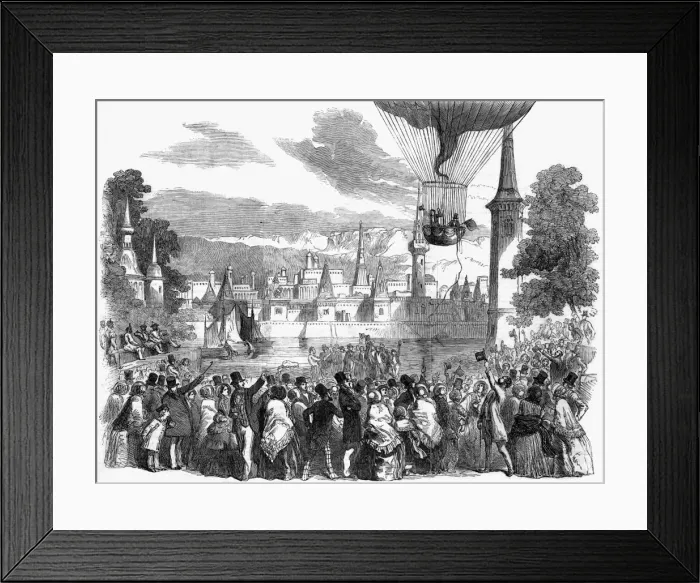 Framed Print : Ascent of the Nassau Balloon at Vauxhall Gardens, London, 18 Framed Print : Ascent of the Nassau Balloon at Vauxhall Gardens, London, 18