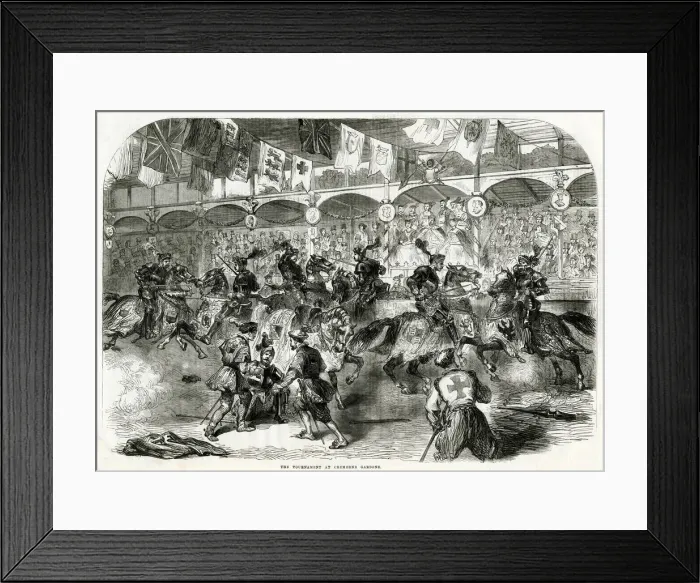 Framed Print : Medieval Tournament at Cremorne Gardens, London, 1863 Framed Print : Medieval Tournament at Cremorne Gardens, London, 1863